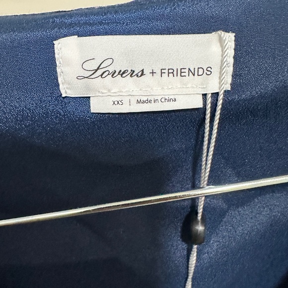 Lovers & Friends Revolve Blue Star Print Long Sleeve V Mini Wrap Dress XXS BNWT - Picture 6 of 7